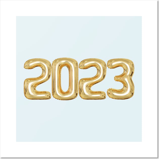 2023 Year Gold Foil Balloon Style Wall Art by Teeworthy Designs